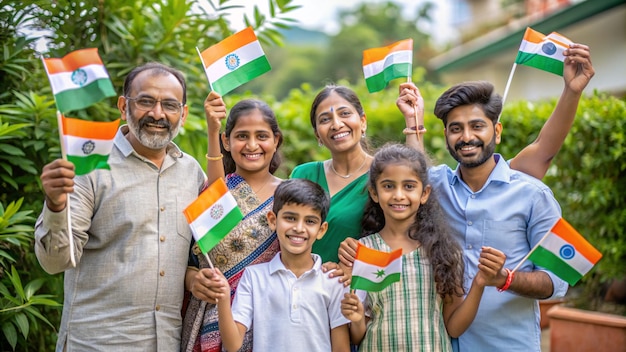 Capture the joy of Indian families celebrating Independence Day