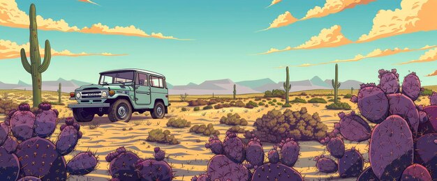 Capture The Serene Atmosphere Desert In A Whimsical Cartoon Scene Cartoon style