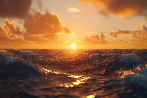 Capture a stunning sunrise over the ocean