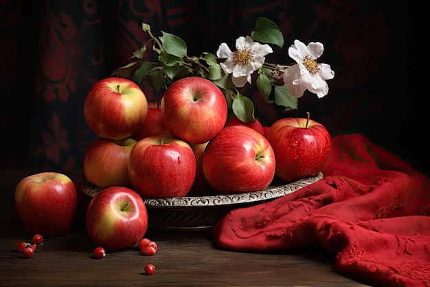 Capturing the Autumn Essence A Still Life of Apples on the Table