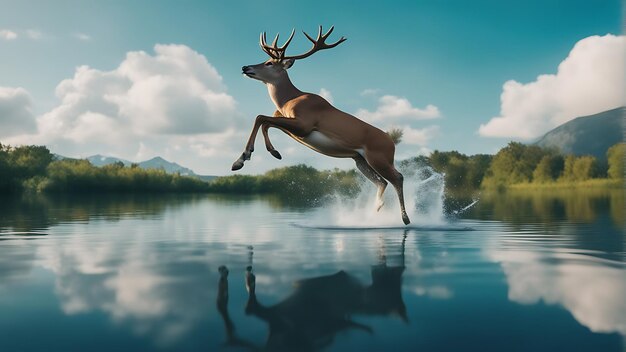 Photo capturing the beauty of wildlife celebrating world animal day with stunning raindeer stock photo