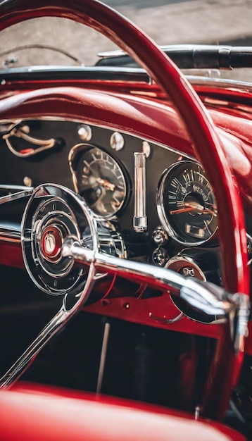 Capturing Classic Elegance A Detailed Look Inside a Restored Vintage Automobile