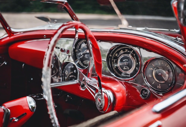 Capturing Classic Elegance A Detailed Look Inside a Restored Vintage Automobile