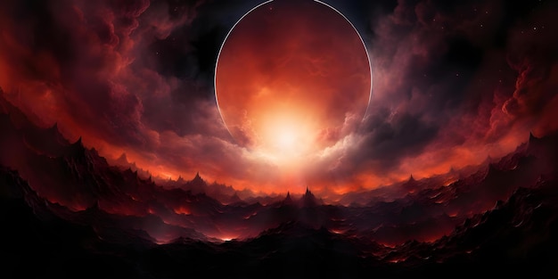 Capturing the Drama of a Solar Eclipse Through Digital Painting Concept Solar Eclipse Digital Painting Dramatic Capture Celestial Event