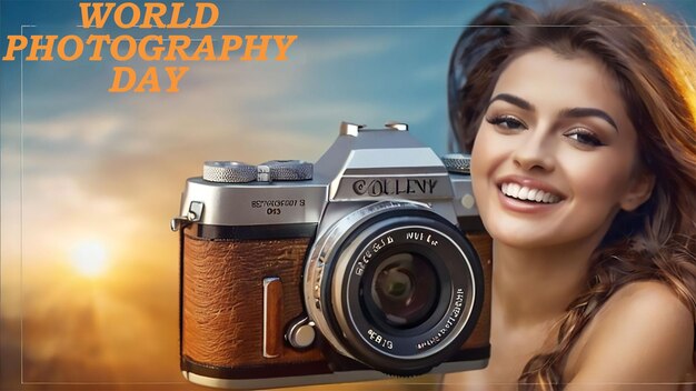 Capturing Elegance Masterpiece Illustrations for World Photography Day template