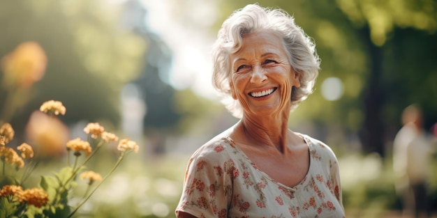 Capturing a heartfelt moment of joy in the smile of an elderly woman