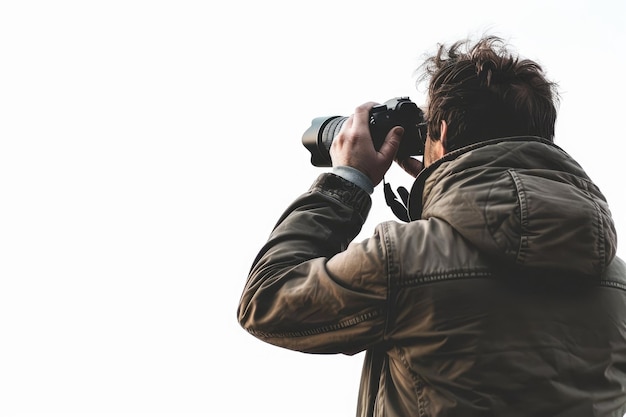 Capturing Moments A Photographer in Action White or PNG Transparent Background