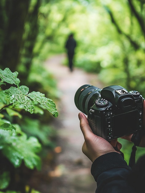 Photo capturing nature photography in lush green forest trails