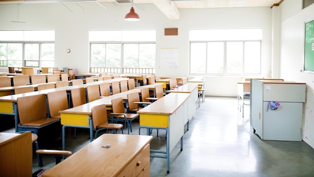 Capturing Serenity Exploring an Empty JapaneseStyle Classroom