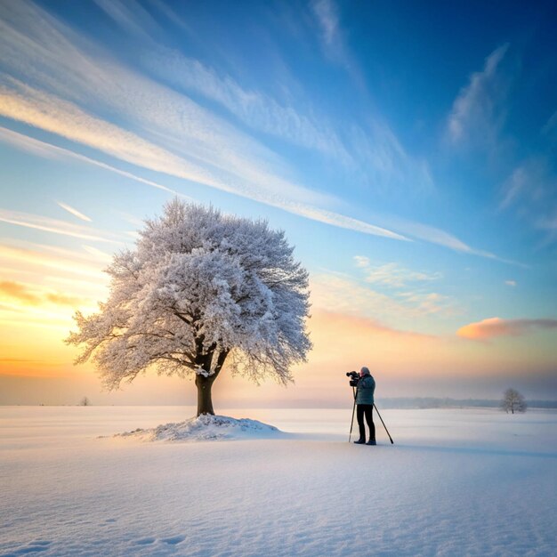 Photo capturing the serenity a photographers journey through stunning landscapes