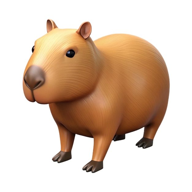 Capybara 3d cartoon style illustration