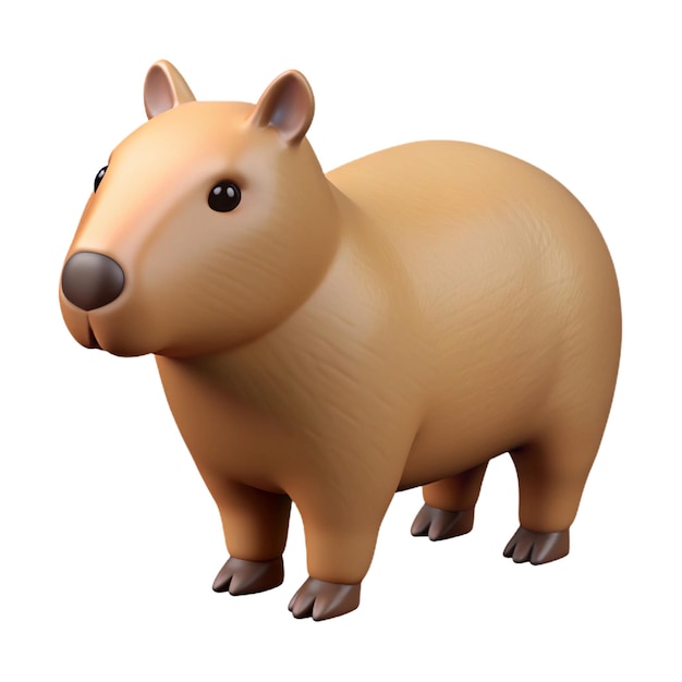 Capybara 3d cartoon style illustration