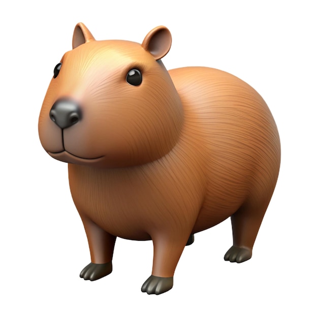 Capybara 3d cartoon style illustration