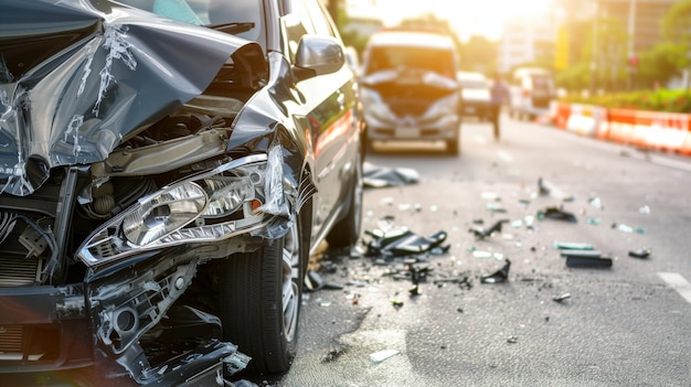 Car Accident Aftermath on City Street