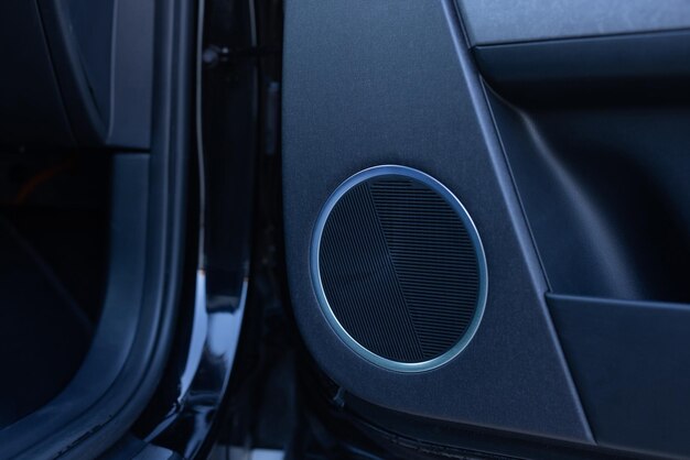 car audio car speakers subwoofer and accessories for tuning Dark background