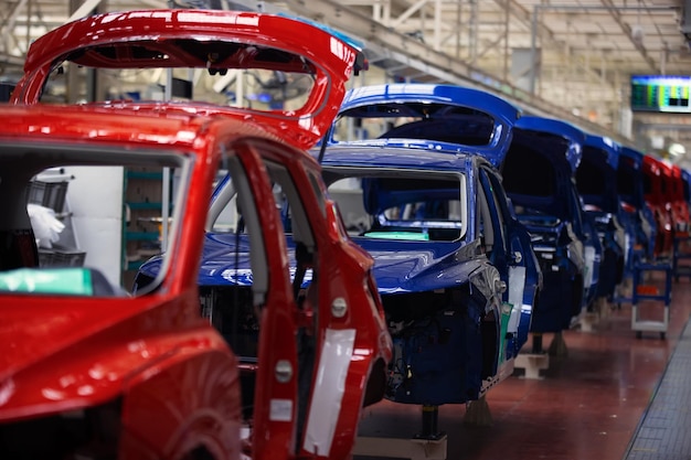 Car body after painting on the assembly line