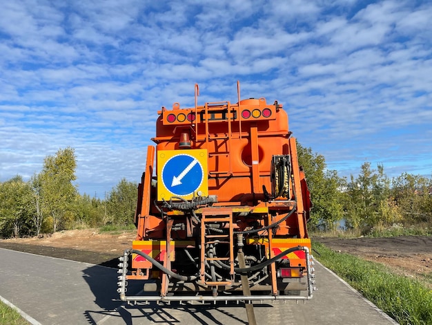 Car for cleaning the sewer system of the city Special equipment utility service