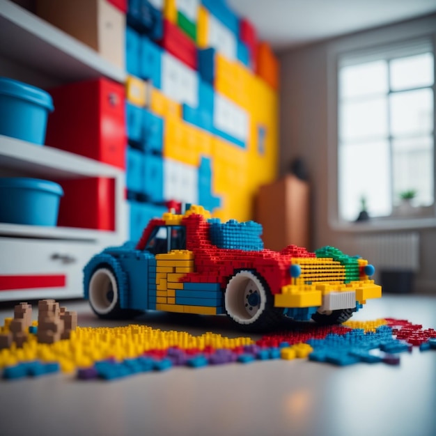 Photo car colorful toy lego pieces