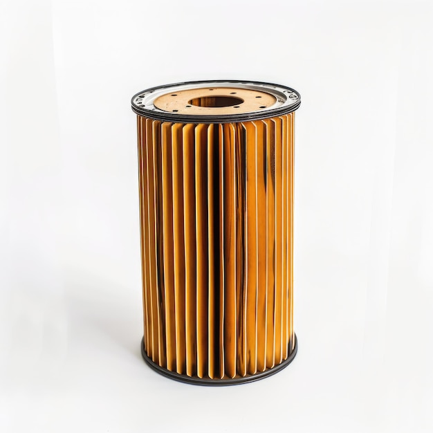 Car filter closeup isolated on white background Oil filter