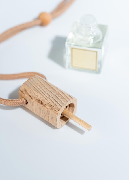 Car fragrance with wooden cover mocap Perfume for car blank without logo