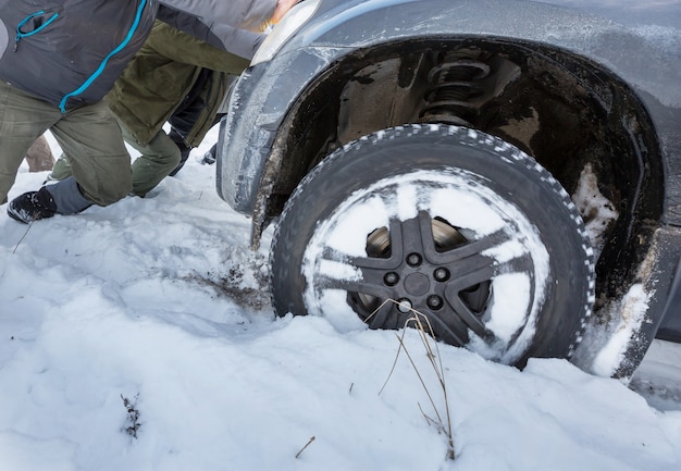 Car got stuck in winter seaon