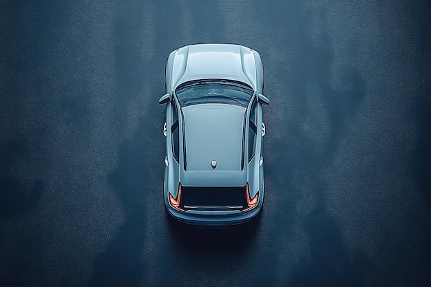 A car is parked on a wet road