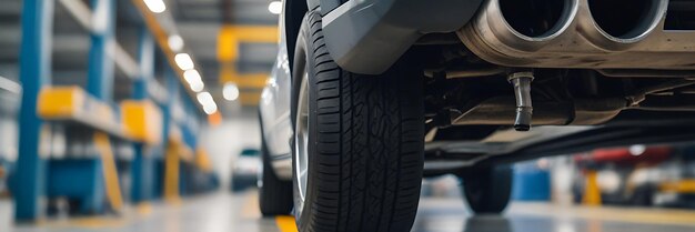 Photo a car is parked on a yellow line with the word  on it