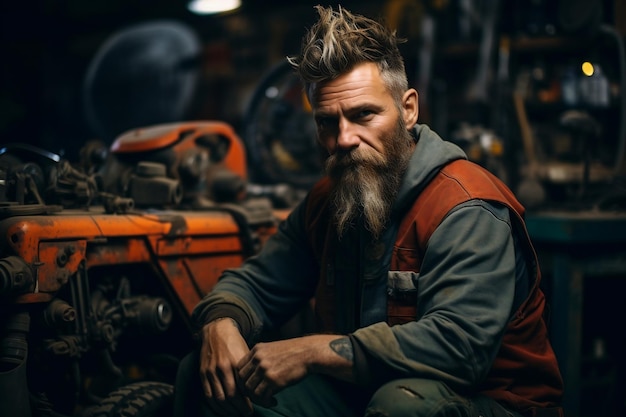 Car Mechanic Portrait in Workshop