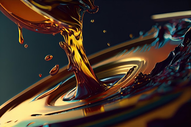 Car motor oil splash