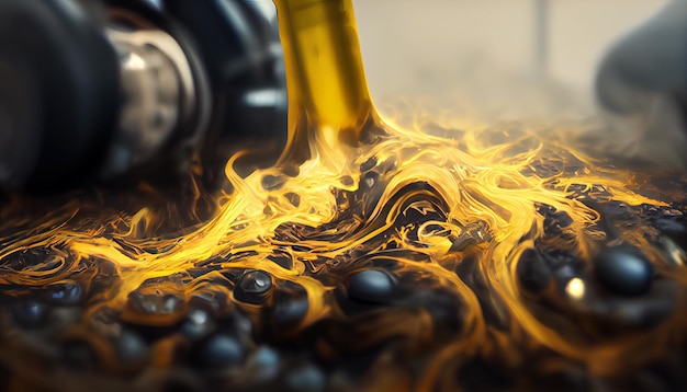 Car motor oil splash