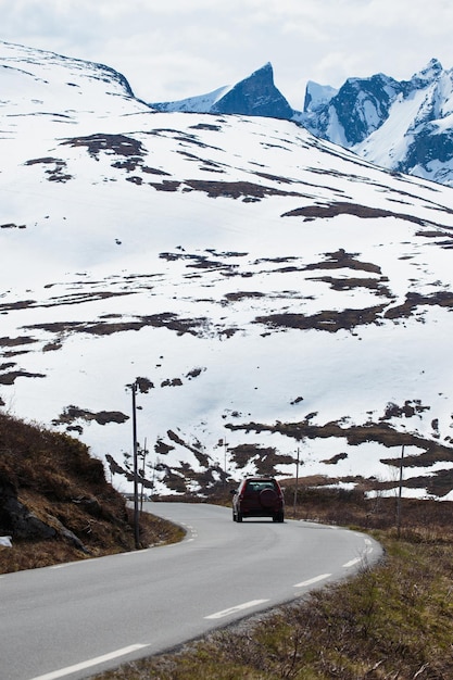 Car on a mountain road