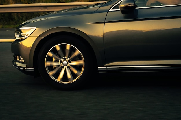 Car moving on road