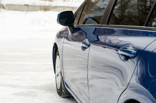 The car parked on the nature of different colors from different angles