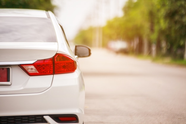 Car parked on the road, Car parked on the street, Car driving on road