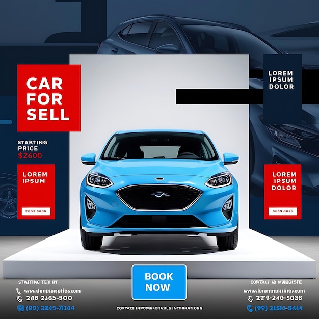 Car for rent Instagram social media post banner and template design