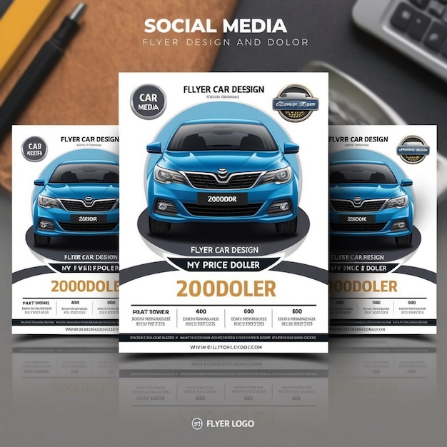 Photo car rent and sale automotive social media banner post template design ai image generator