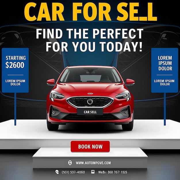 Photo car for rent social media post design and automotive instagram and facebook story template