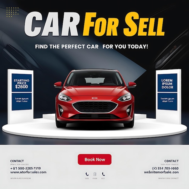 Car for rent social media post design and Automotive Instagram and Facebook story template