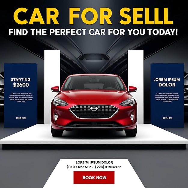 Photo car for rent social media post design and automotive instagram and facebook story template