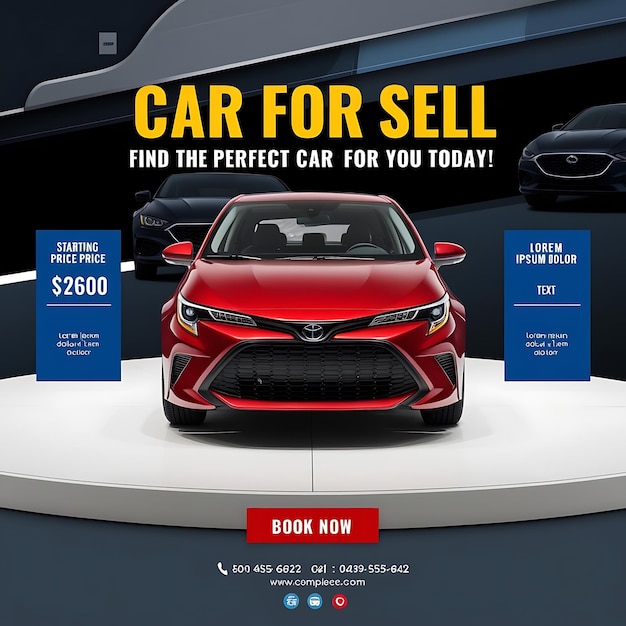 Car for rent social media post design and Automotive Instagram and Facebook story template