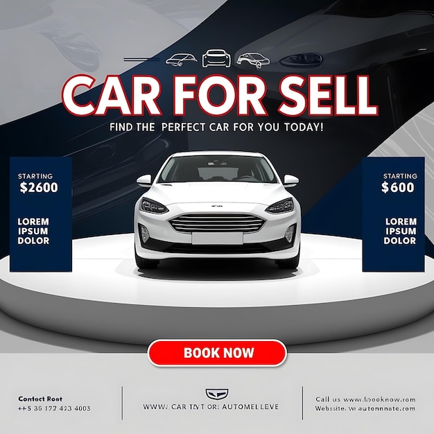 Car rental promotional social media post and Instagram banner template design