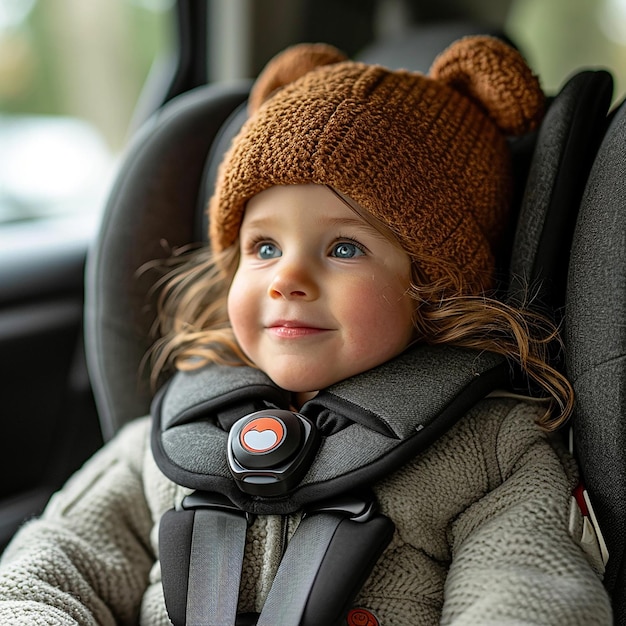 A car seat that can be rotated to face the rear or front of the car with child allowing a child to face the rear longer before transitioning to a forwardfacing seat