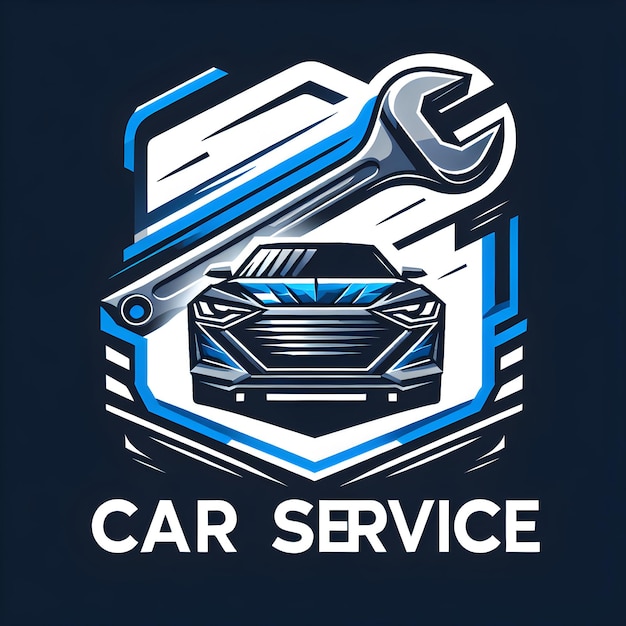 Photo a car service logo with a wrench on the top