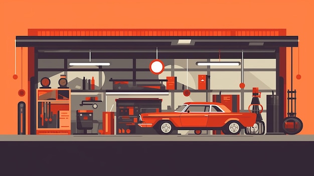 Car service and repair center or garage