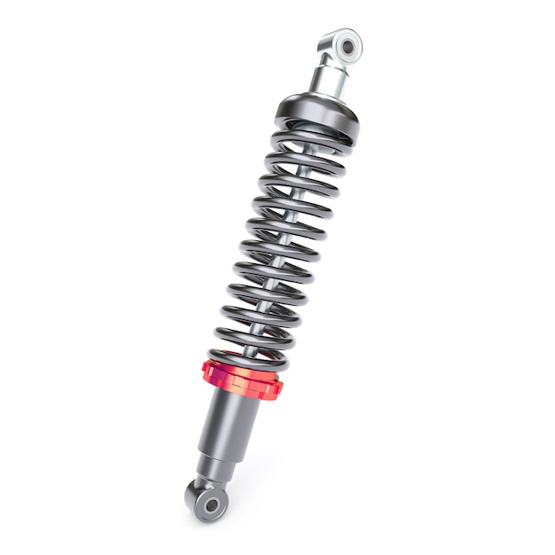 car shock absorber with black spring. 3d render