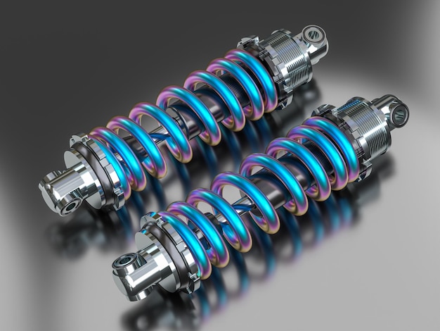 Car shock absorbers with iridescent spring