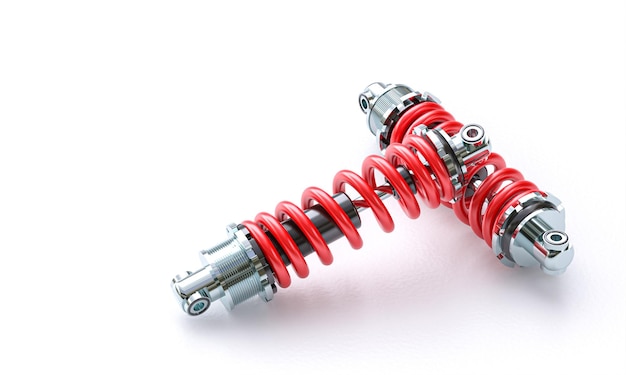 Car shock absorbers with red spring