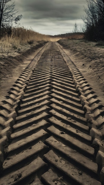 Car tire tracks