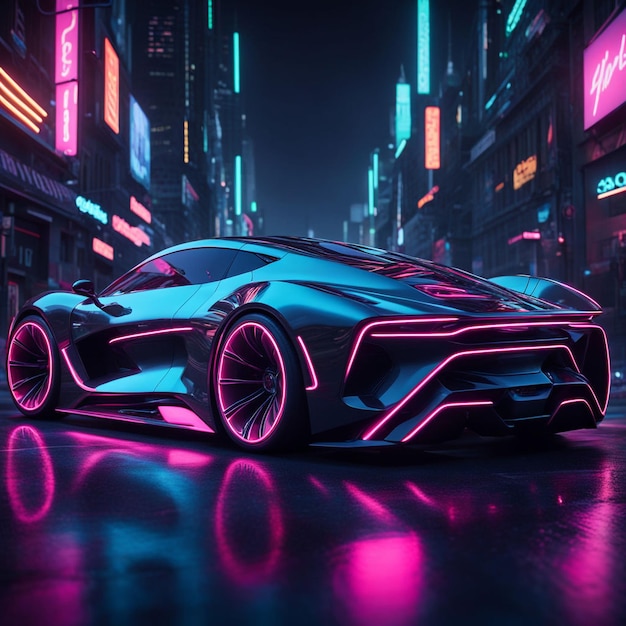 Car vehicles design and incorporating a vibrant neon glow