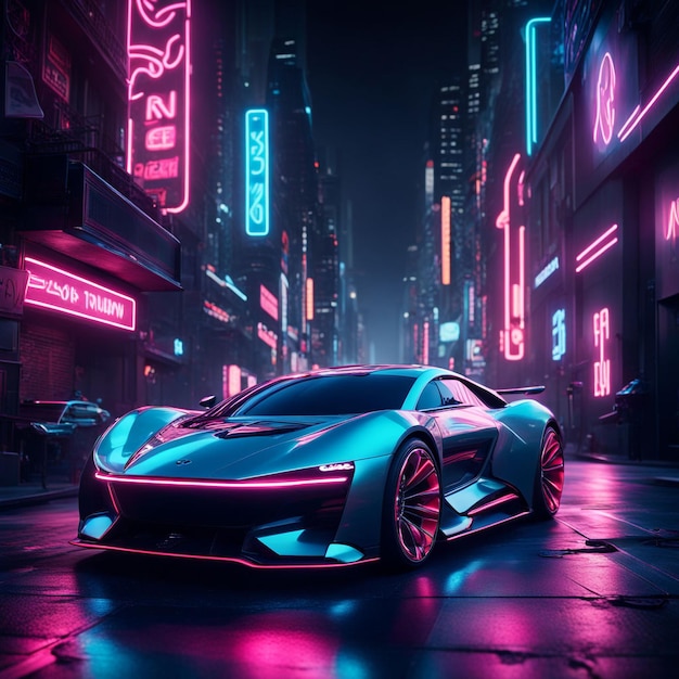 Car vehicles design and incorporating a vibrant neon glow